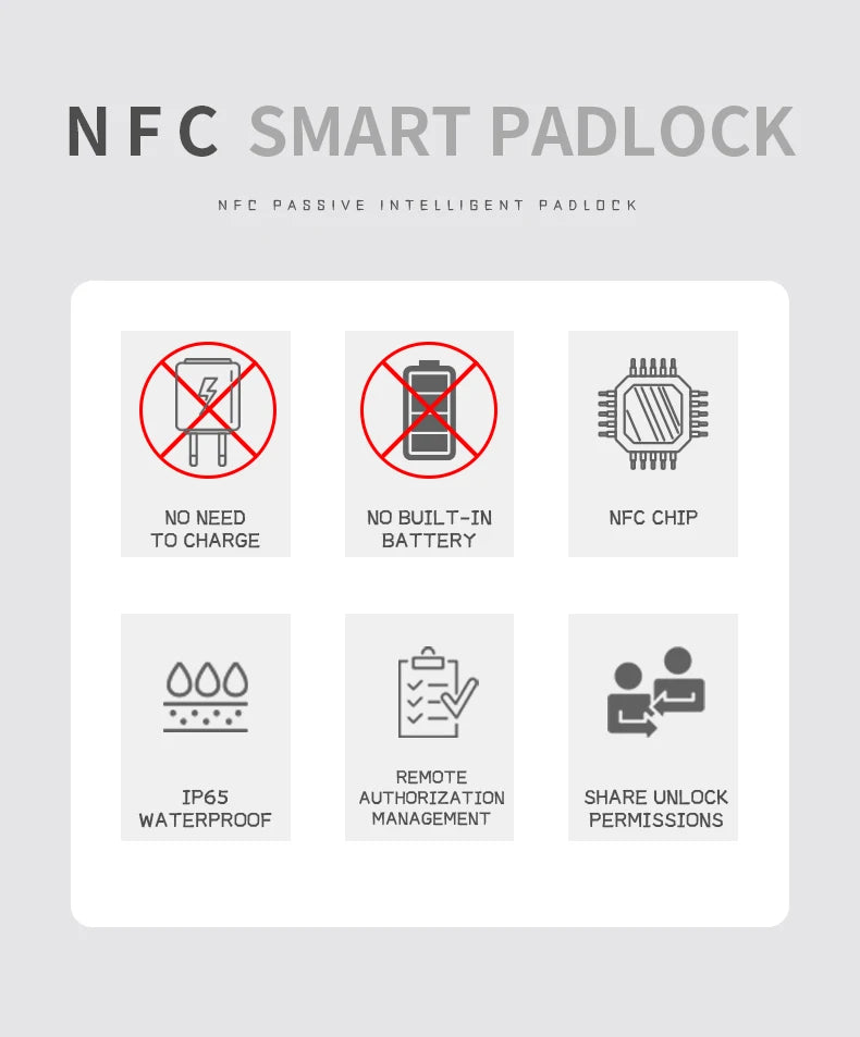 NFC Smart Lock Passive Padlock