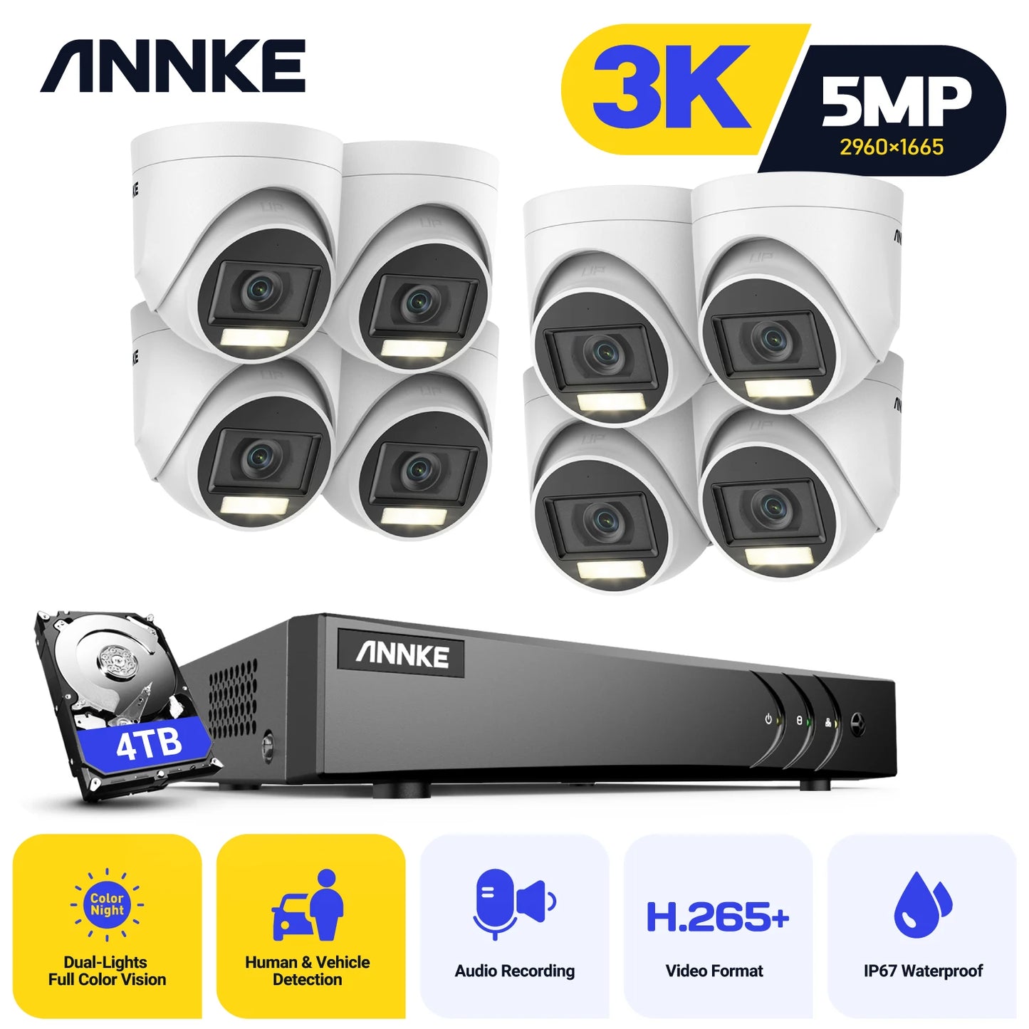 5MP Security Camera System H.265+