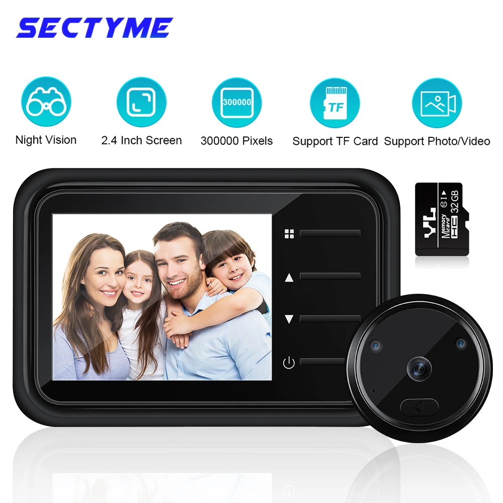 Smart Peephole Night Vision Doorbell Camera