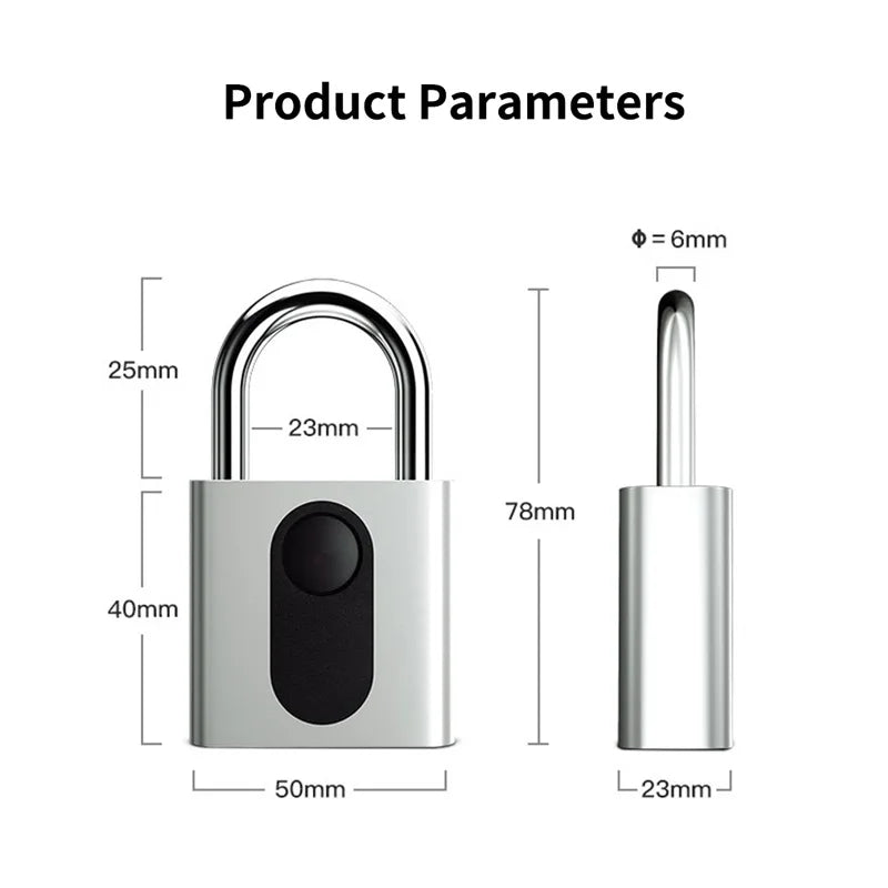 Rechargeable Smart Keyless Fingerprint Lock