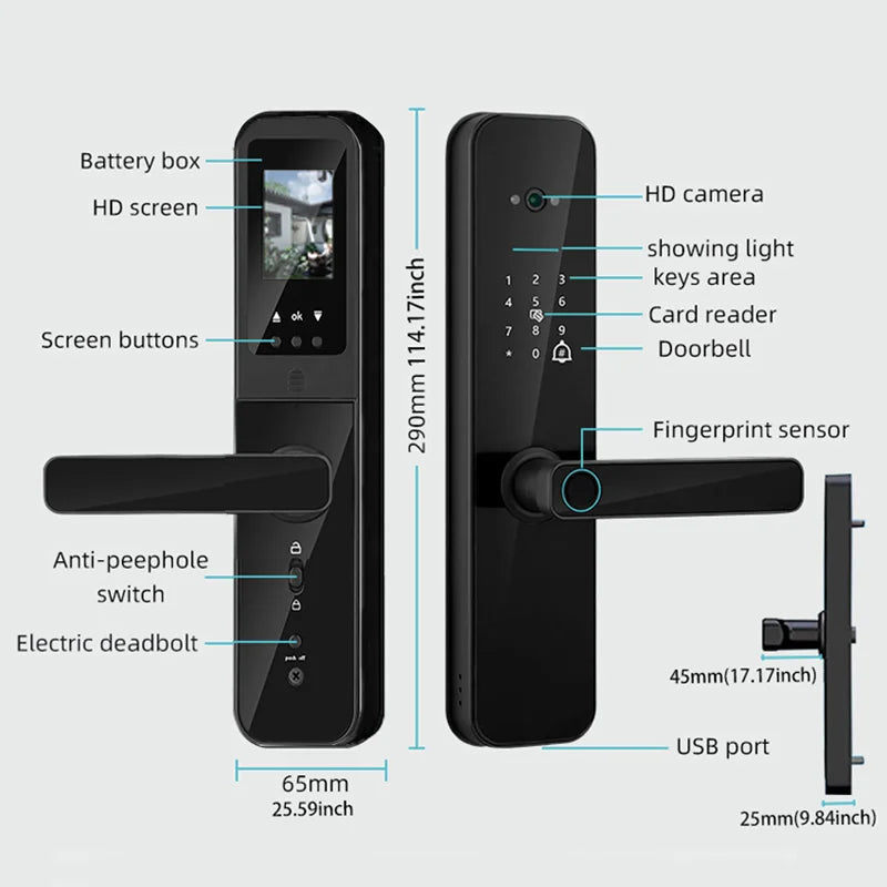 Wifi Smart Door Lock With Biometric Camera