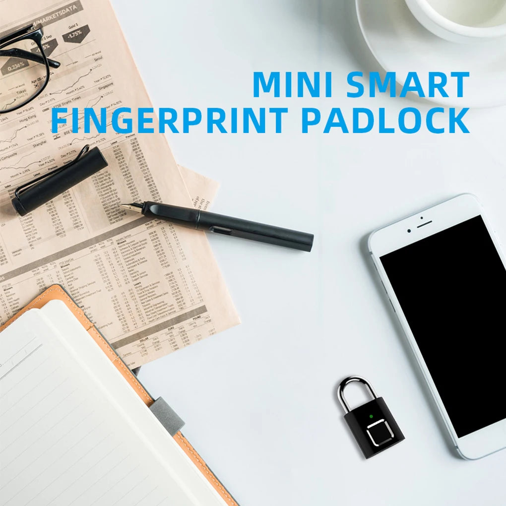 Smart Security Padlock APP Control Fingerprint Lock with Power Cable