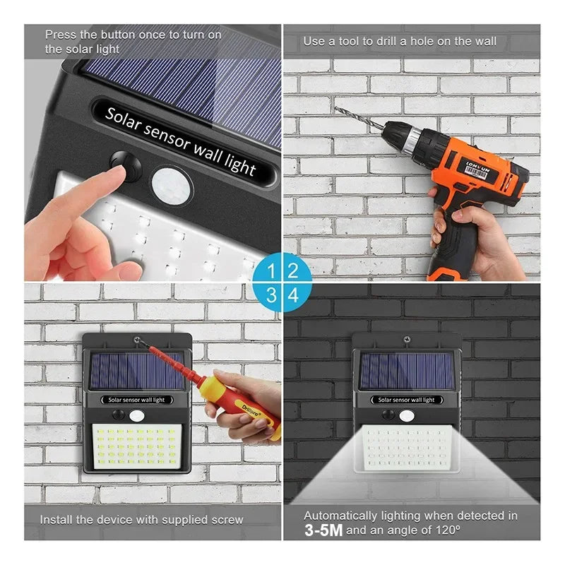 30 LED Solar Lights PIR Motion Sensor