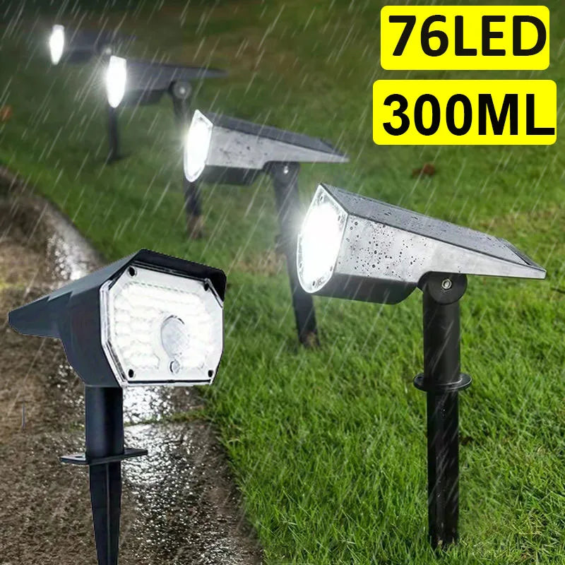 76LED Solar Spotlights Outdoor Motion Sensor