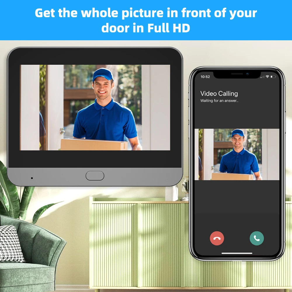 Alexa Google Tuya Smart Life 3MP Battery Powered Digital Door Magic Eye Peepholes Doorbell Motion Detector Hole Camera Viewer