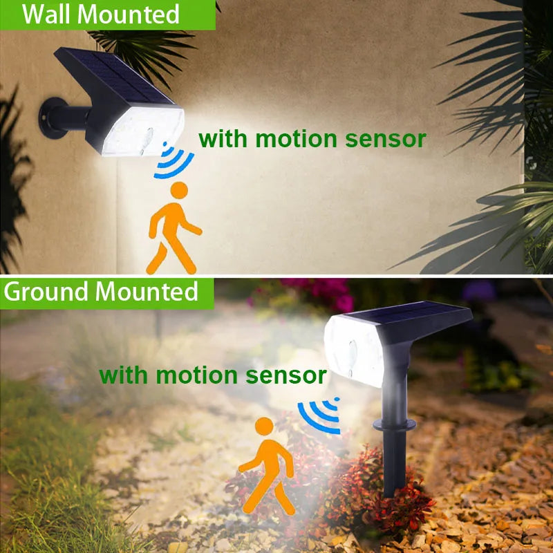 76LED Solar Spotlights Outdoor Motion Sensor