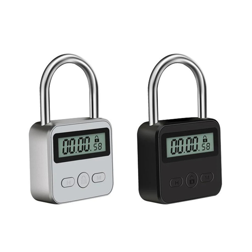Smart Lock Metal Timing Lock Electronic Lock Timer Padlock Luggage Padlock Rechargeable LCD Display Electronic Time