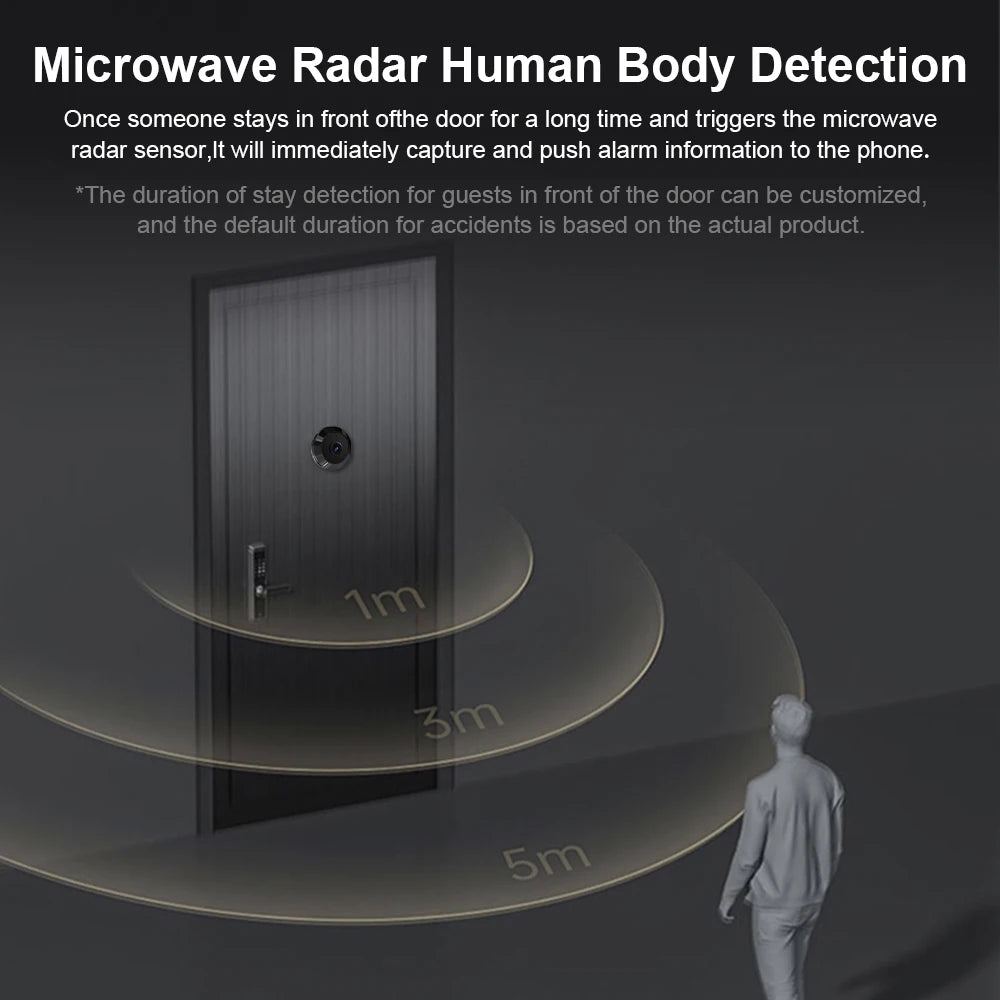 Black Mini 1080P Tuya Smart Doorbell Viewer