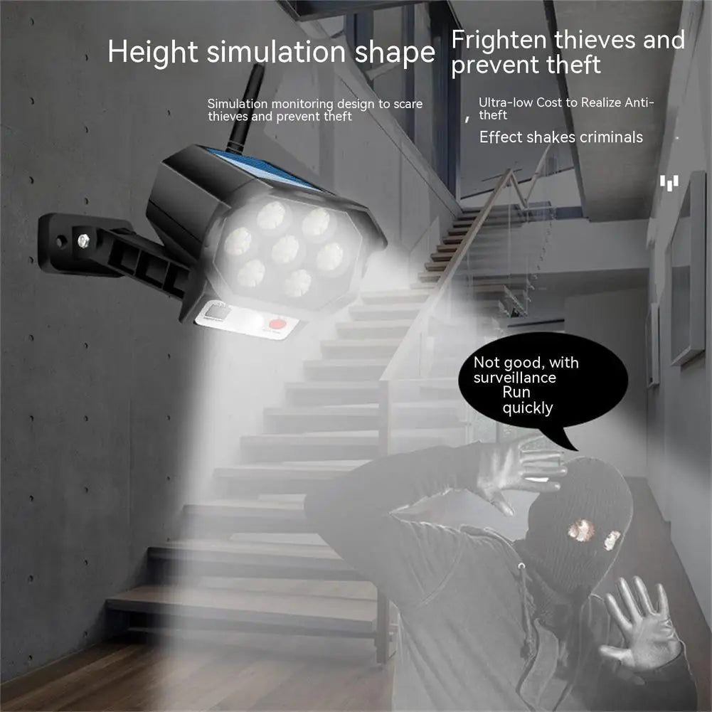 42led Solar Security Light Motion Sensor Simulation Outdoor Fake Camera Rural Garden Backyard Wall Lamp Ip65 Waterproof Lamp