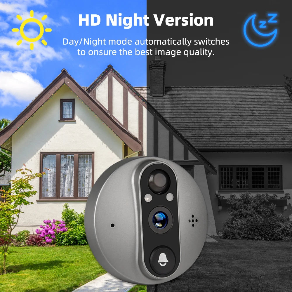 Alexa Google Tuya Smart Life 3MP Battery Powered Digital Door Magic Eye Peepholes Doorbell Motion Detector Hole Camera Viewer