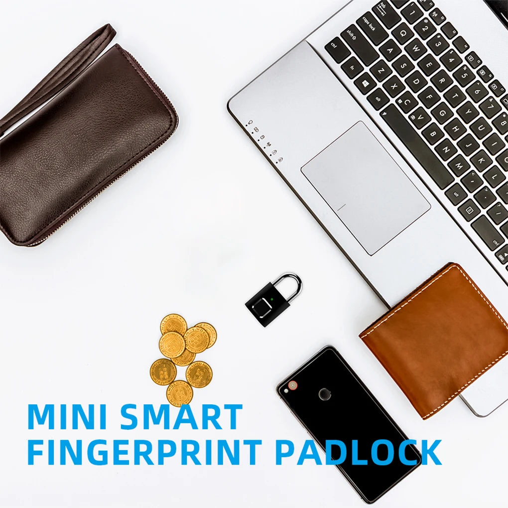 Smart Security Padlock APP Control Fingerprint Lock with Power Cable