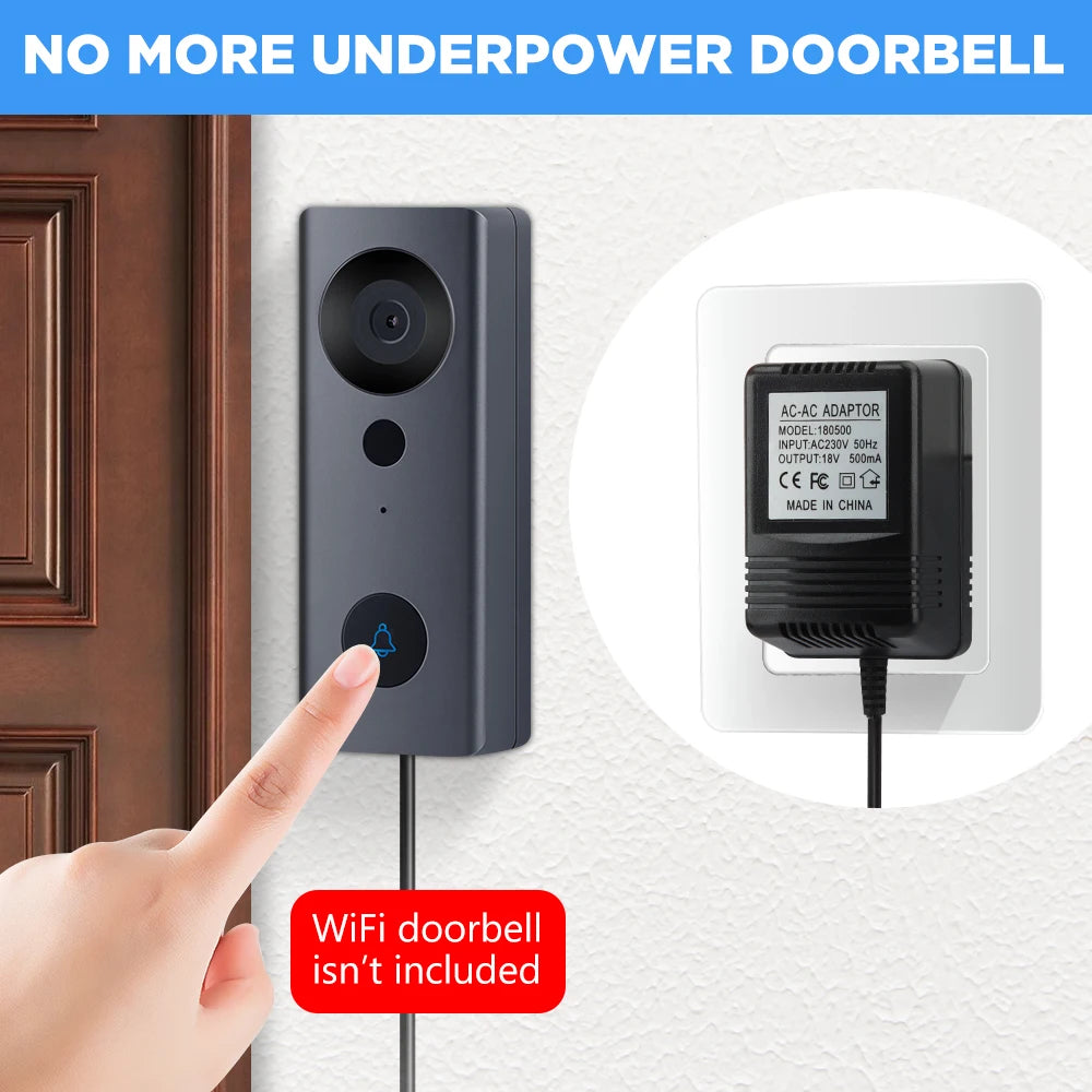 18V AC Transformer Charger EU UK US Plug Power Adapter 220V-240V For Wifi Smart Video Doorbell Camera Video Door Bell Ring