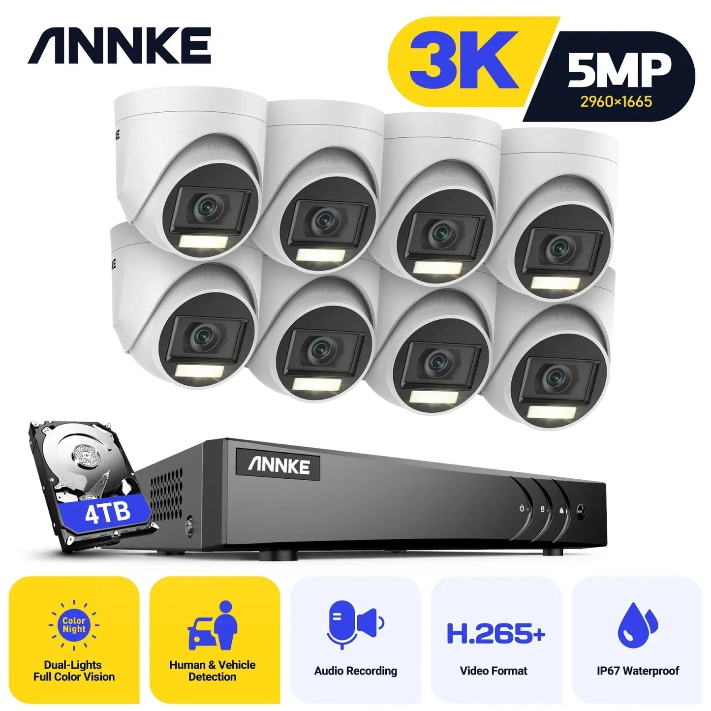 8CH 5MP DVR Security Surveillance Kit