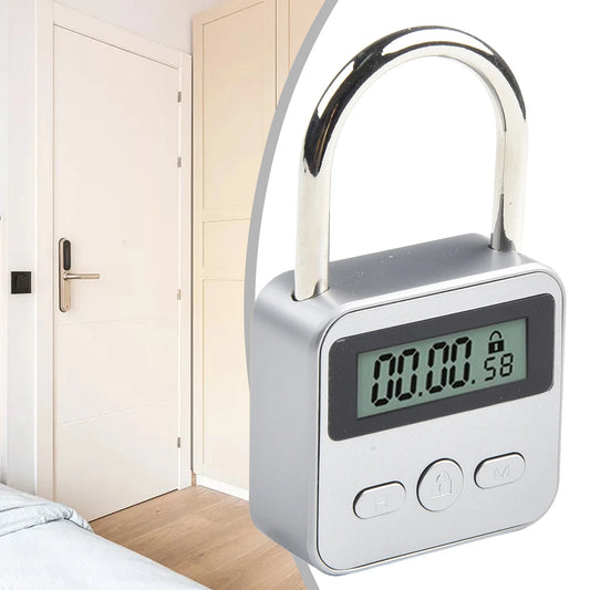 Smart Lock Metal Timing Lock Electronic Lock Timer Padlock Luggage Padlock Rechargeable LCD Display Electronic Time