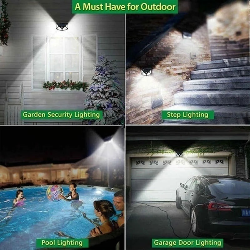 1/2/4/8/12Pcs 100 LED Solar Wall Lights Outdoor Solar Lamp PIR Motion Sensor Solar Powered Sunlight Street Light Garden Light