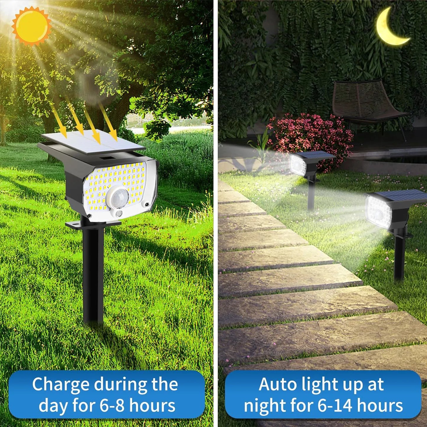 76LED Solar Spotlights Outdoor Motion Sensor