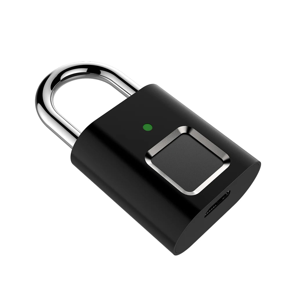 Smart Security Padlock APP Control Fingerprint Lock with Power Cable