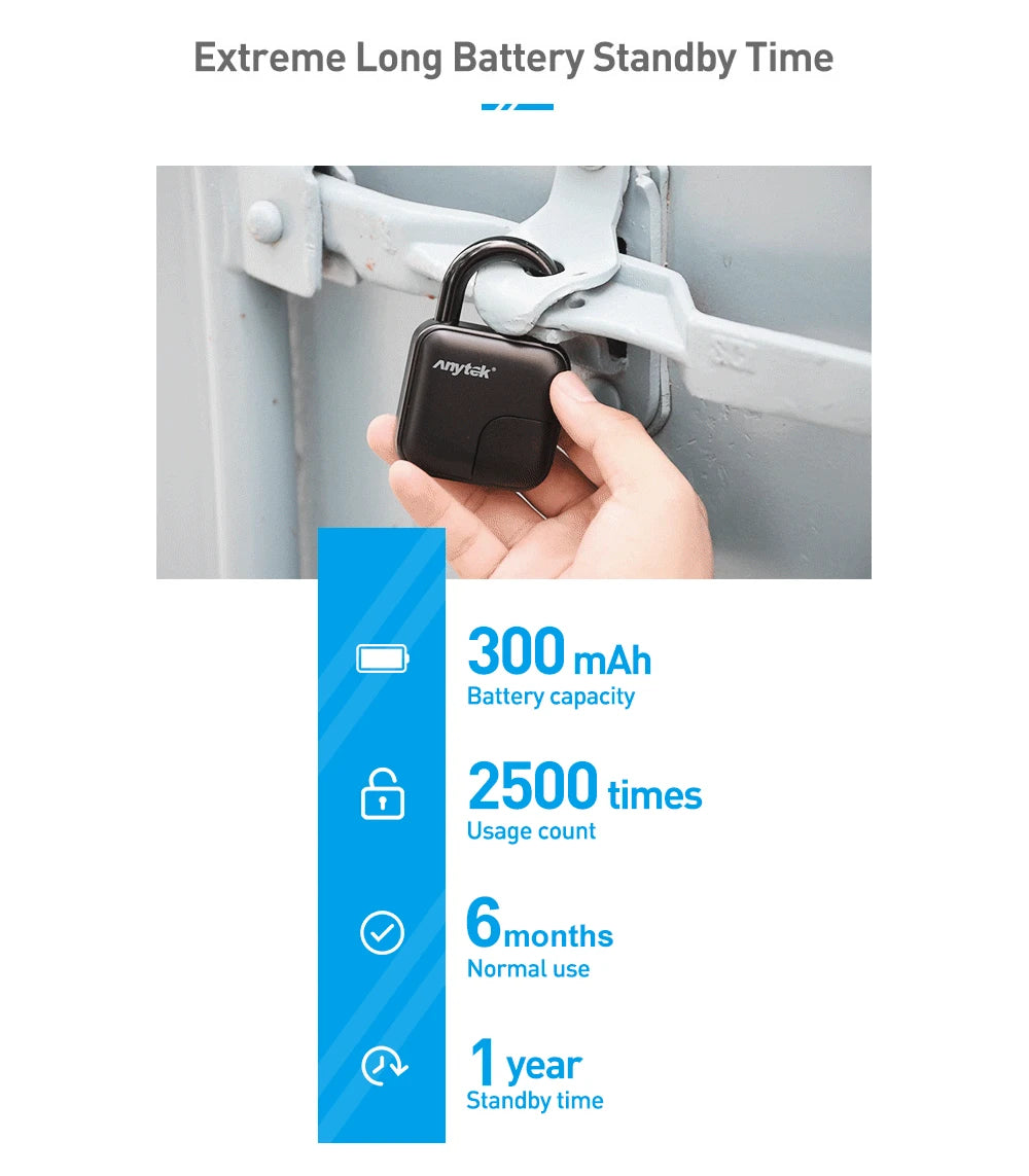 Portable Mini Smart Fingerprint Padlock