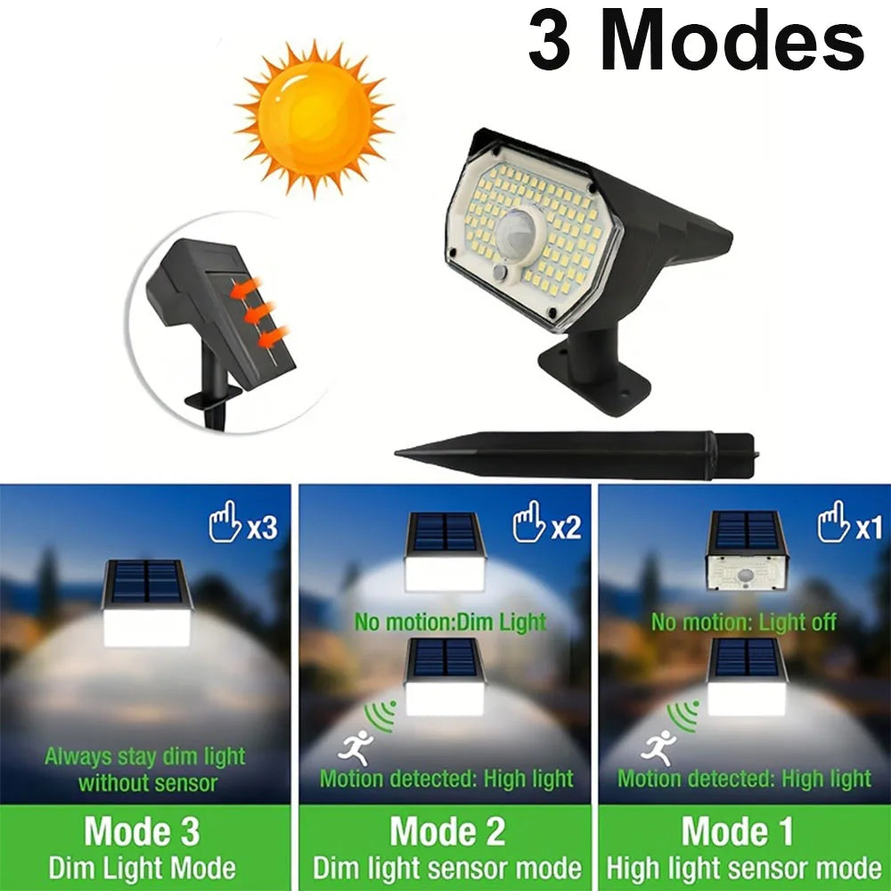 76LED Solar Spotlights Outdoor Motion Sensor