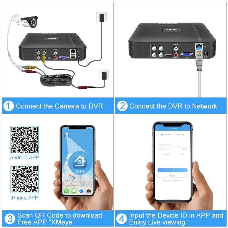 18M Wired Cable Video Surveillance Kit