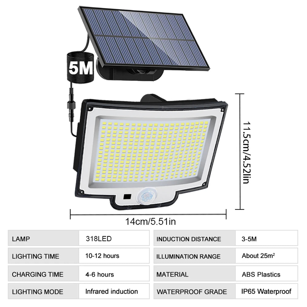 318LED Solar Lamp Outdoor Security